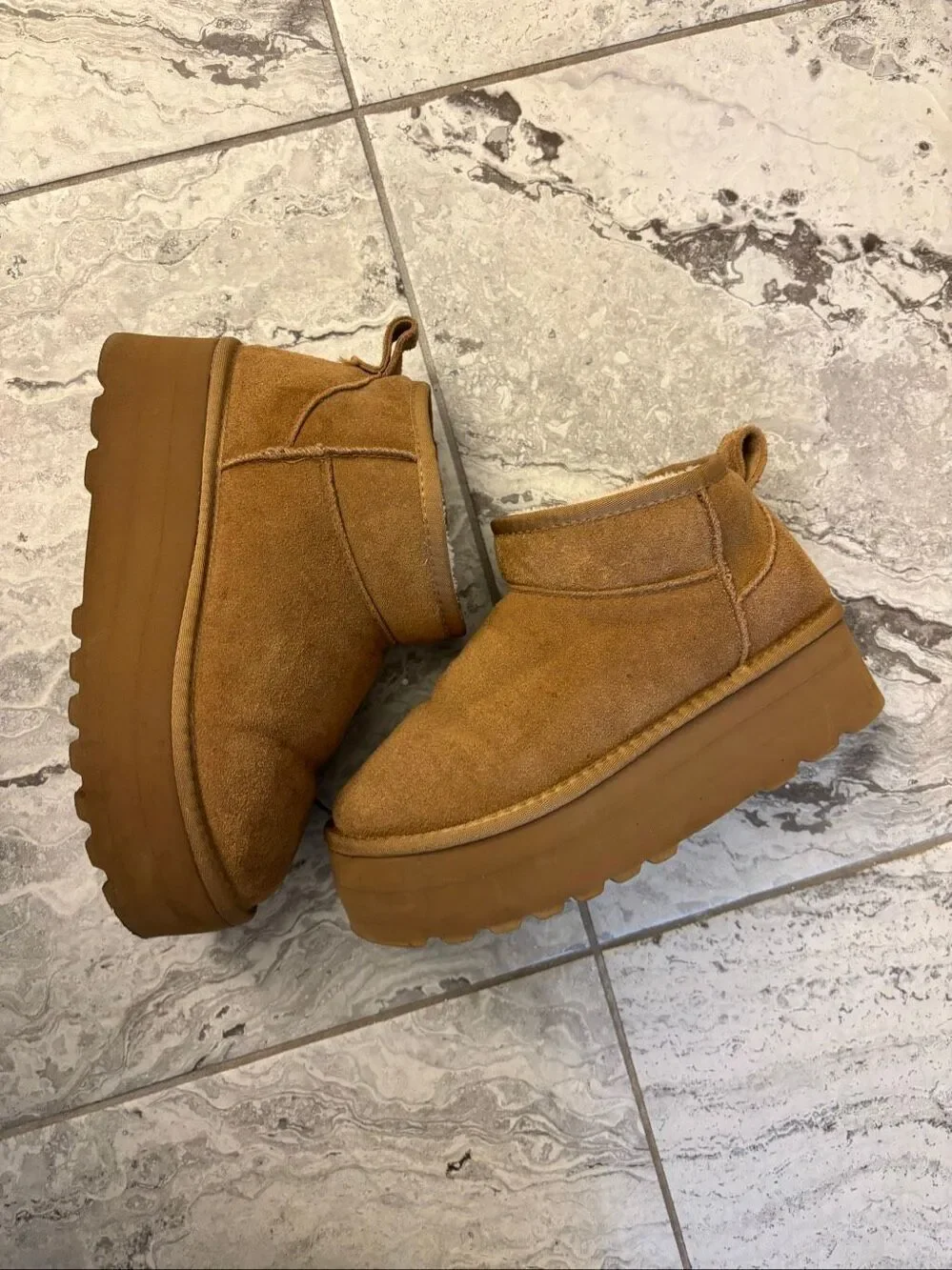 Project Cloud 100% Genuine Suede Leather platform Ankle Boots, Sz 7.5 $75